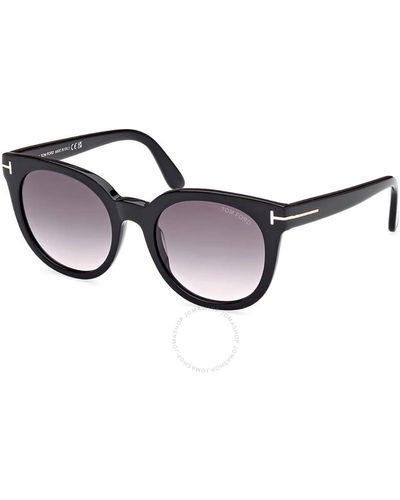 Tom Ford Smoke Gradient Oval Sunglasses Ft1109 01b 53 - Multicolour