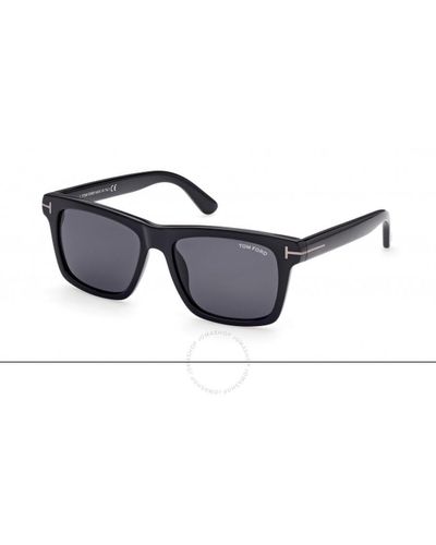 Tom Ford Buckley Smoke Square Sunglasses Ft0906-n 01a 58 - Black