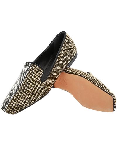 Giuseppe Zanotti Pigalle Crystal Suede Loafers - Brown