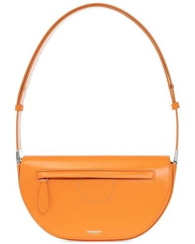 Burberry Small Olympia Leather Shoulder Bag - Orange