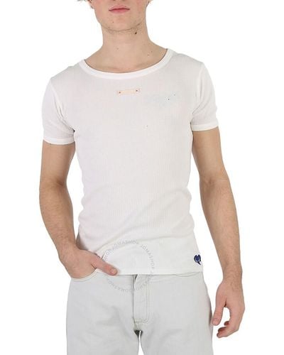 Maison Margiela Off Four-stitch Detail T-shirt - White