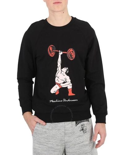 Moschino Graphic Print Cotton Sweatshirt - Black