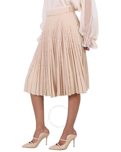 Burberry Plisse Soleil Crystal Detail Stretch Cady Skirt - Pink