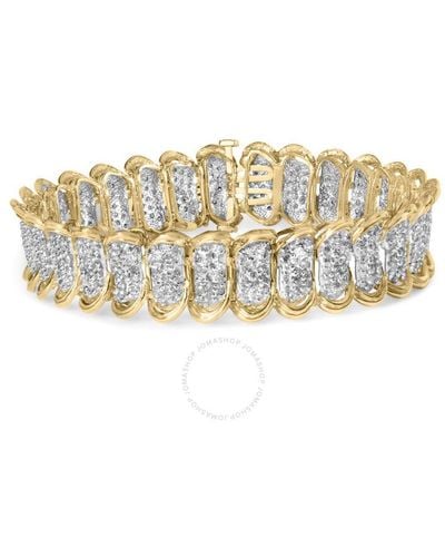 Haus of Brilliance 10k Gold 4.00 Cttw Pave Diamond Classic Link 7" Bracelet - Metallic
