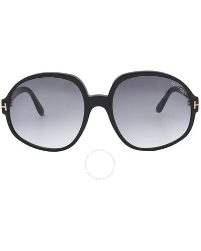 Tom Ford Claude Smoke Dark Grey Gradient Oversized Sunglasses Ft0991 01b 61
