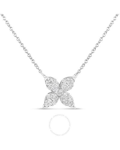 Haus of Brilliance 10k Gold 1/2 Cttw Brilliant Round Diamond Marquise Shaped 4 Leaf Clover Adjustable 16-18" Inch Necklace - Metallic