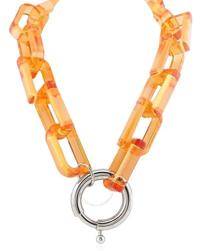 Burberry Palladio/ Palladium-plated Clasp Chain-link Necklace - Metallic