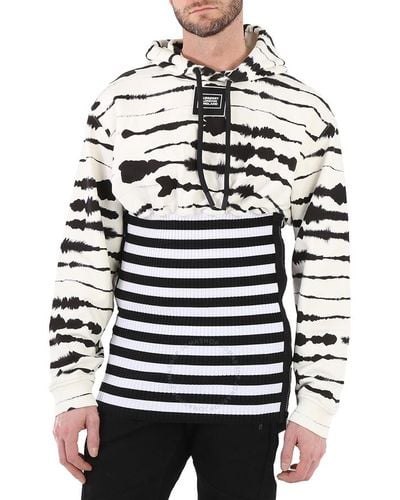 Burberry Watercolour Print Reconstructed Cotton Hoodie - White