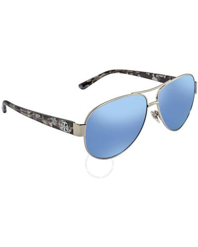 Tory Burch Flash Pilot Sunglasses Ty6057 324322 60 - Blue