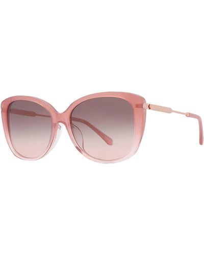 Kate Spade Grey Fuschia Cat Eye Sunglasses Lorene/f/s 035j/ff 57 - Pink