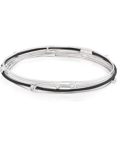 Charriol Tango White Cz Tone Teel Black Pvd Cable Bangle - Brown