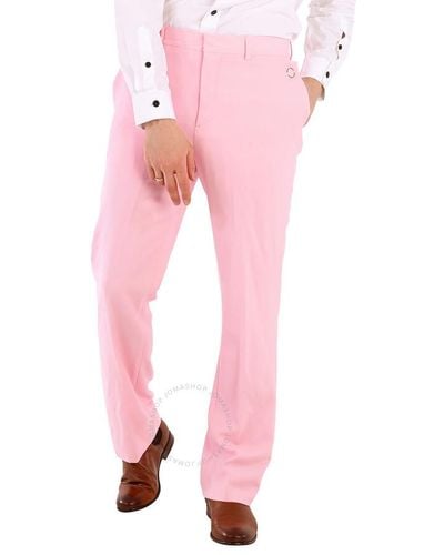 Burberry Candy Wide-leg Tumbled Wool Tailored Pants, Brand Size 48 (waist Size ") - Pink