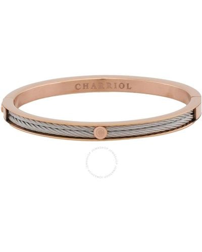 Charriol Forever Thin Pvd Steel Cable Bangle - Metallic