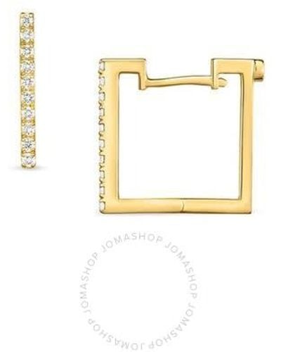 Roberto Coin 18k Yellow Gold 0.19ct Diamond Square Earrings - Metallic
