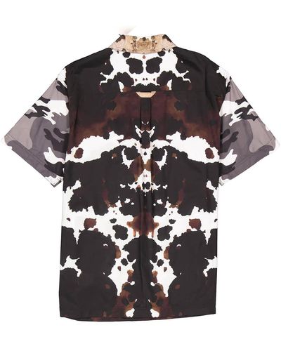 Burberry Honey Camouflage Print Short-sleeve Shirt - Black