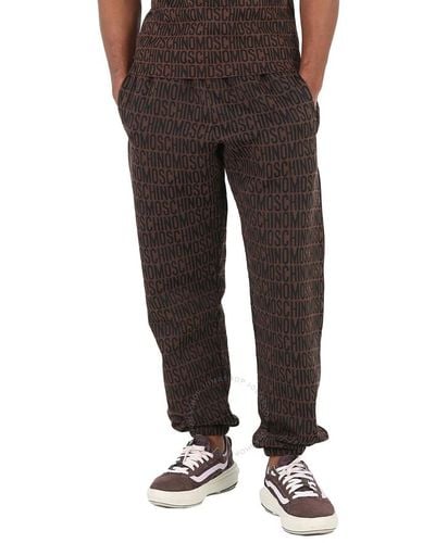 Moschino Fantasy Print All-over Logo Jacquard Fleece sweatpants - Brown