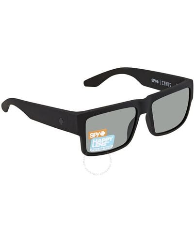 Spy Cyrus Hd+ Gray Green Polarized Square Sunglasses 673180973864 - Black