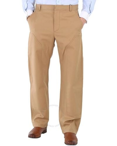 Burberry Cotton Twill Tailo Trousers - Natural