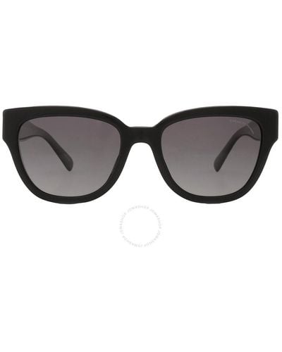 COACH Polarized Grey Gradient Butterfly Sunglasses Hc8379u 5002t3 54 - Black