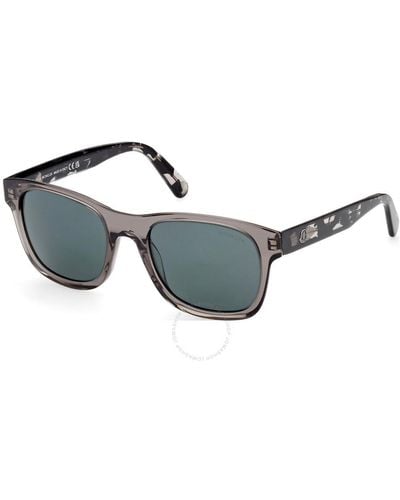 Moncler Glancer Green Square Sunglasses Ml0192-f 01v 55 - Blue