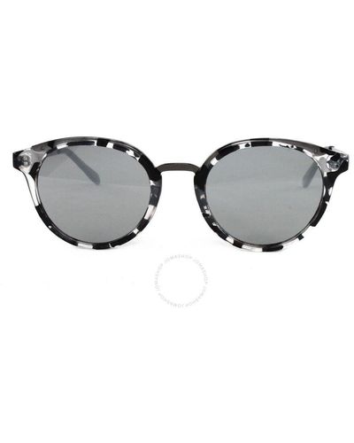 Guess Factory Silver Mirror Round Sunglasses Gf0305 56u 51 - Grey