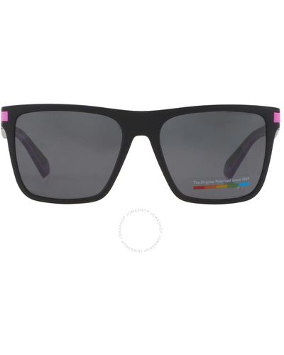 Polaroid Core Polarized Grey Square Sunglasses - Black