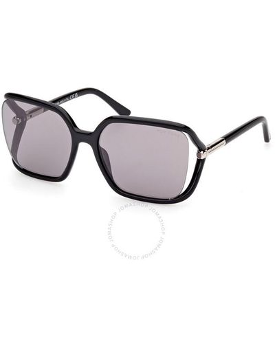 Tom Ford Solange Smoke Mirrir Butterfly Sunglasses Ft1089 01c 60 - Metallic