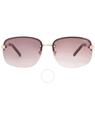 Guess Factory Gradient Brown Rectangular Sunglasses Gf0388 32f 66