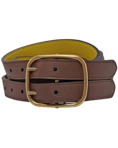 Burberry Lynton Reversible Double-strap Leather Belt - Brown
