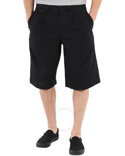 Burberry Icon Stripe Detail Cotton Twill Tailored Shorts - Black