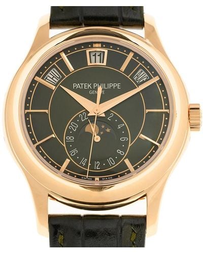 Patek Philippe Olive Green Sunburst Complications Automatic Rose Gold Watch -011 - Metallic