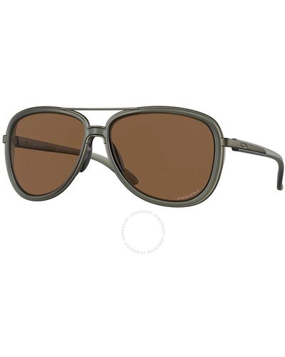 Oakley Split Time Prizm Black Pilot Sunglasses Oo4129 412925 58 - Brown