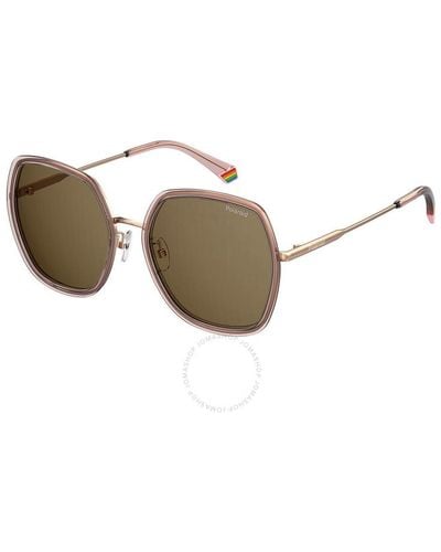 Polaroid Polarized Bronze Geometric Sunglasses Pld 6153/g/s 035j/sp 58 - Multicolour