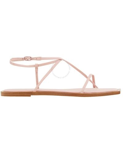 STUDIO AMELIA Rose Filament Strappy Leather Flat S - Pink