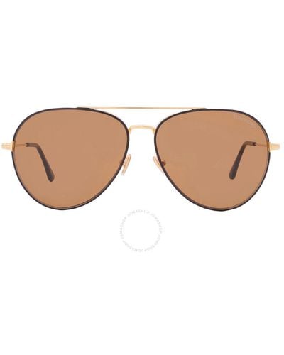 Tom Ford Dashel Brown Pilot Sunglasses Ft0996 01j 62