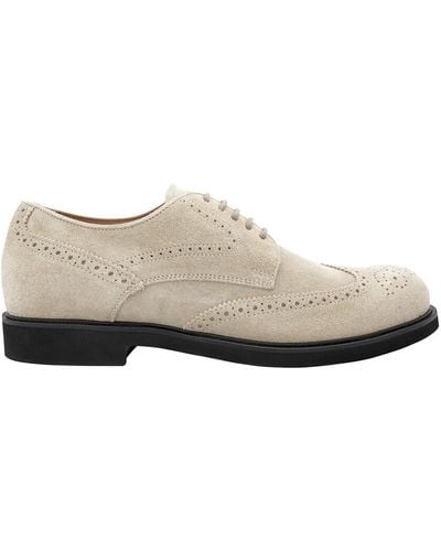 Tod's Wing-tip Perforations Leather Lace-up Derby Shoes - White