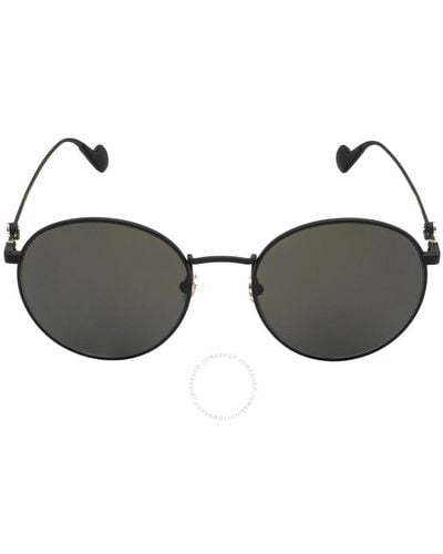 Moncler Dark Gray Round Sunglasses Ml0155k 02a 55 - Brown