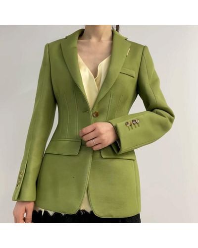 Burberry Double-faced Neoprene Tailored Jacket - Green