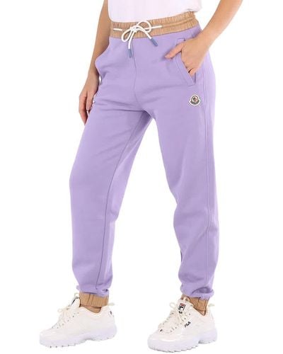 Moncler Cotton Logo Sweatpants - Purple