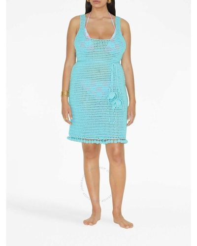 Burberry Bright Topaz Crochet Mini Dress - Blue