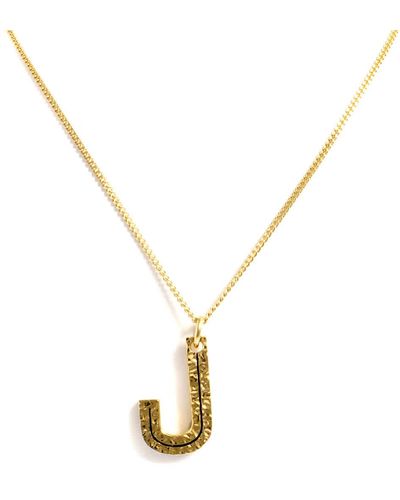 Burberry Alphabet J Charm Gold-plated Necklace - Metallic