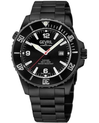 Gevril Canal Street Automatic Dial Watch - Black