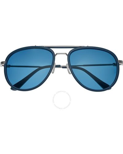 Simplify Silver Tone Pilot Sunglasses - Blue