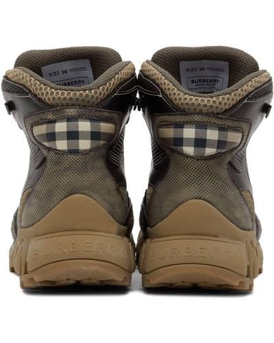Burberry Tor Paneled Hiking Boots - Green