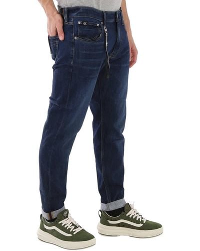 Calvin Klein High Stretch Washed Modern Tapered Jeans - Blue