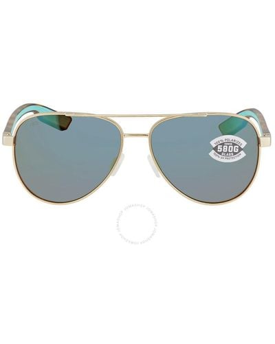 Costa Del Mar Cta Del Mar i Green Mirror Polarized Glass Unisex Sunglasses  287 Ogmglp 57 - Blue