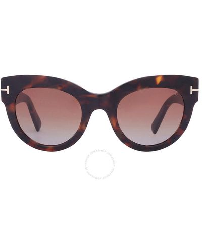 Tom Ford Lucilla Red Butterfly Sunglasses Ft1063 52t 51 - Brown