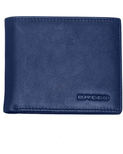 Breed Locke Genuine Leather Bi-fold Wallet - Blue