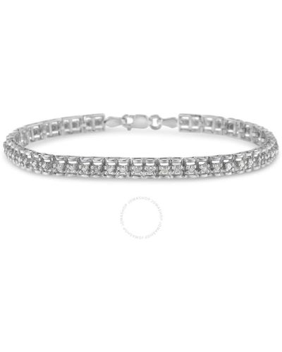 Haus of Brilliance Sterling Silver 1ct. Tdw Double-link Diamond Tennis Bracelet - Metallic