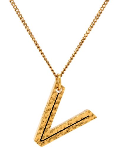 Burberry Alphabet V Charm Gold-plated Necklace - Metallic